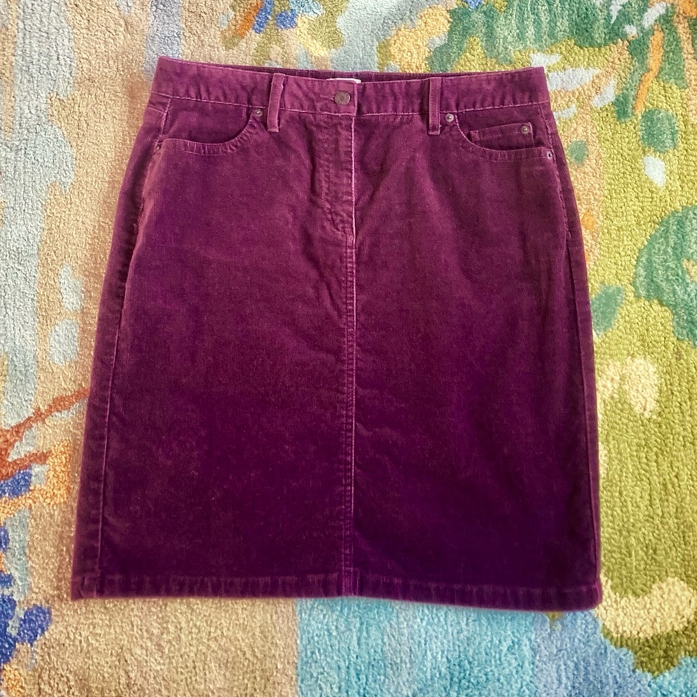 LL Bean corduroy skirt- plum